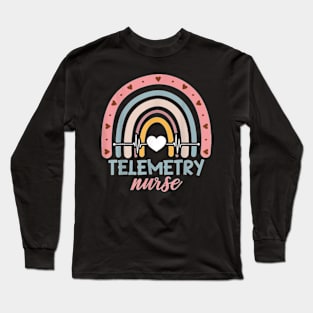 Telemetry Nurse Appreciation Rainbow T-Shirt Long Sleeve T-Shirt